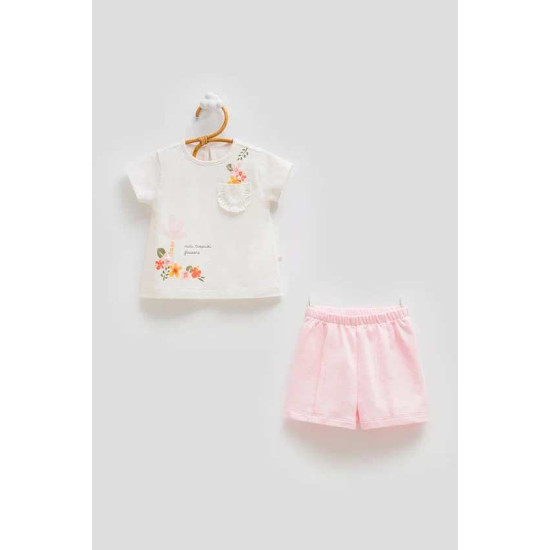 Caramell Pembe Şort Takım