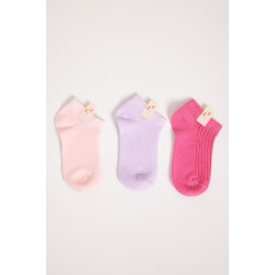 Katia Bony 3'lü Paket Kız Çocuk Fairytale Patik Çorap Pembe Desenli