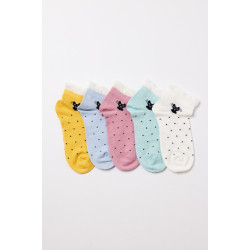 Katia Bony Kız Çocuk Kedi Desenli 5'li Patik Çorap