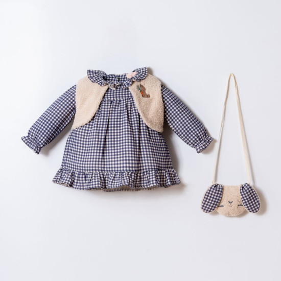 Lily Mavi Çantalı Elbise