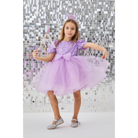 Lily Pullu Tütü Lila Elbise