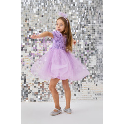 Lily Pullu Tütü Lila Elbise