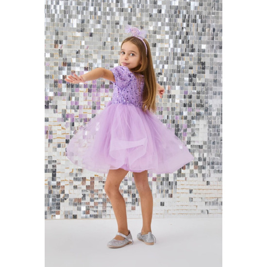 Lily Pullu Tütü Lila Elbise