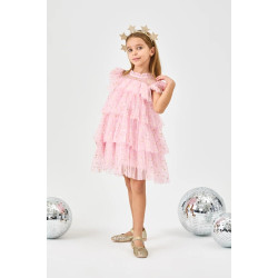 Lily Katlı Pembe Elbise