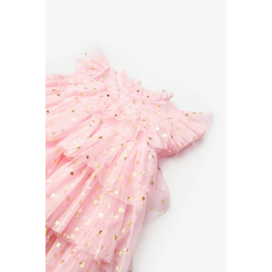 Lily Katlı Pembe Elbise