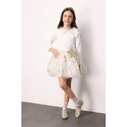 Lily Ekru Yıldız Detaylı Tütü Etek