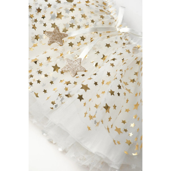 Lily Ekru Yıldız Detaylı Tütü Etek