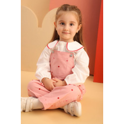 Patiquekids Denim Kalpli Salopet Set 