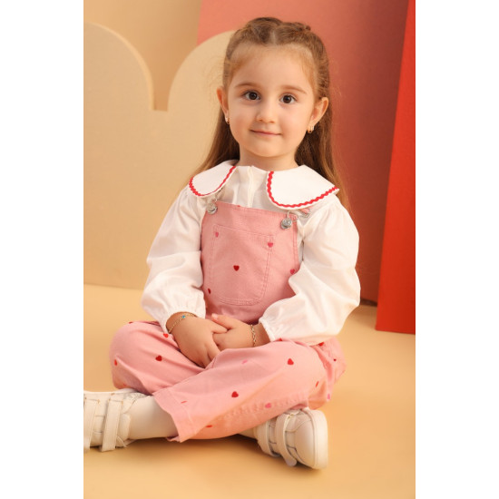 Patiquekids Denim Kalpli Salopet Set