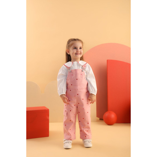 Patiquekids Denim Kalpli Salopet Set