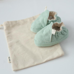 Mama Yoyo Kadife Patik - Mint - Kaydırmaz Taban