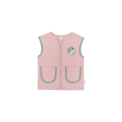 Mielakids Kontrast Biyeli Kapitone Yelek Pembe
