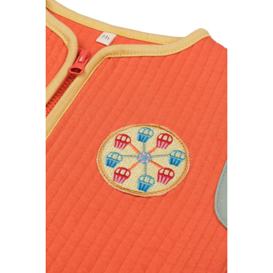 Miela Kids Kontrast Biyeli Yelek Orange