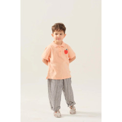 Mielakids Elma Baskılı Polo Yaka Tshirt 