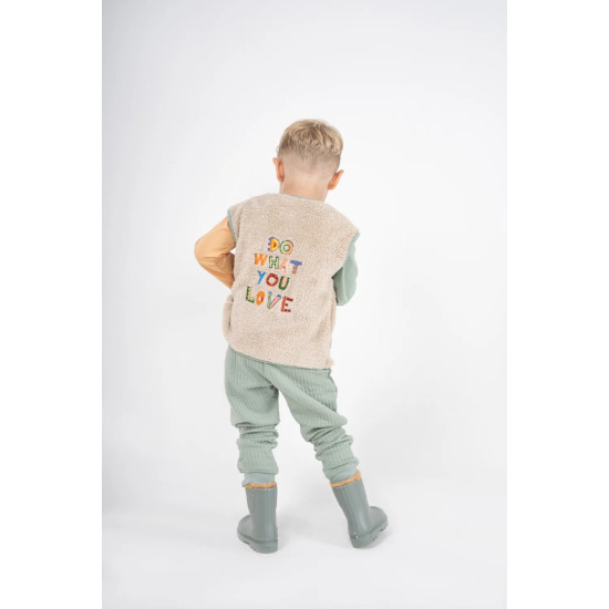 Mielakids Slogan Nakışlı Peluş Yelek