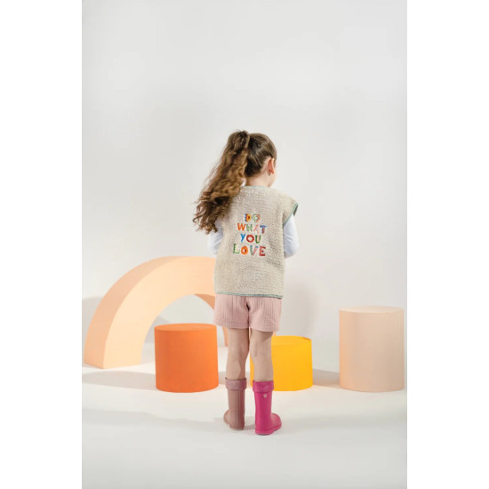 Mielakids Slogan Nakışlı Peluş Yelek
