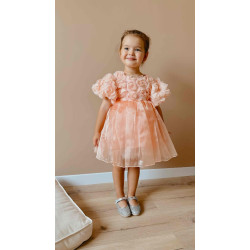 Lily Somon Gül Detaylı  Elbise