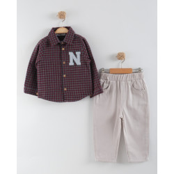 Lily Gömlek Pantolon Takım Taş